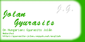 jolan gyurasits business card